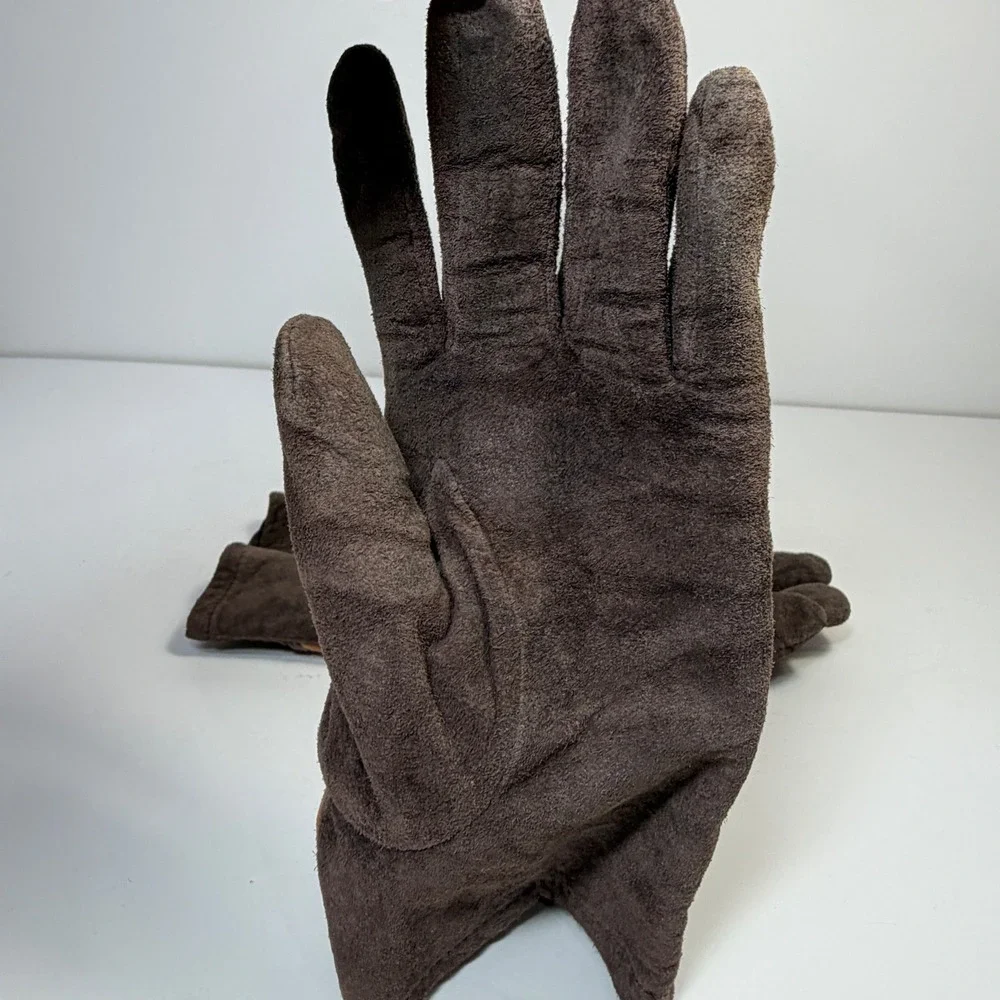 Vintage Faux Suede Gloves Orvis Womens One Size Patchwork Brown Boho Western